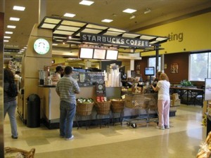 Un corner Starbucks dans un supermarché.... chez Safeway. Source Waymarking.com