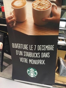 Ouverture le 7 décembre pour Starbucks chez Monoprix